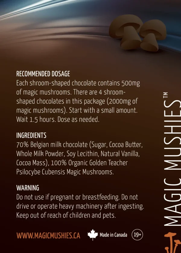 Belgian Dark Chocolate Shrooms 2000mg - Image 2