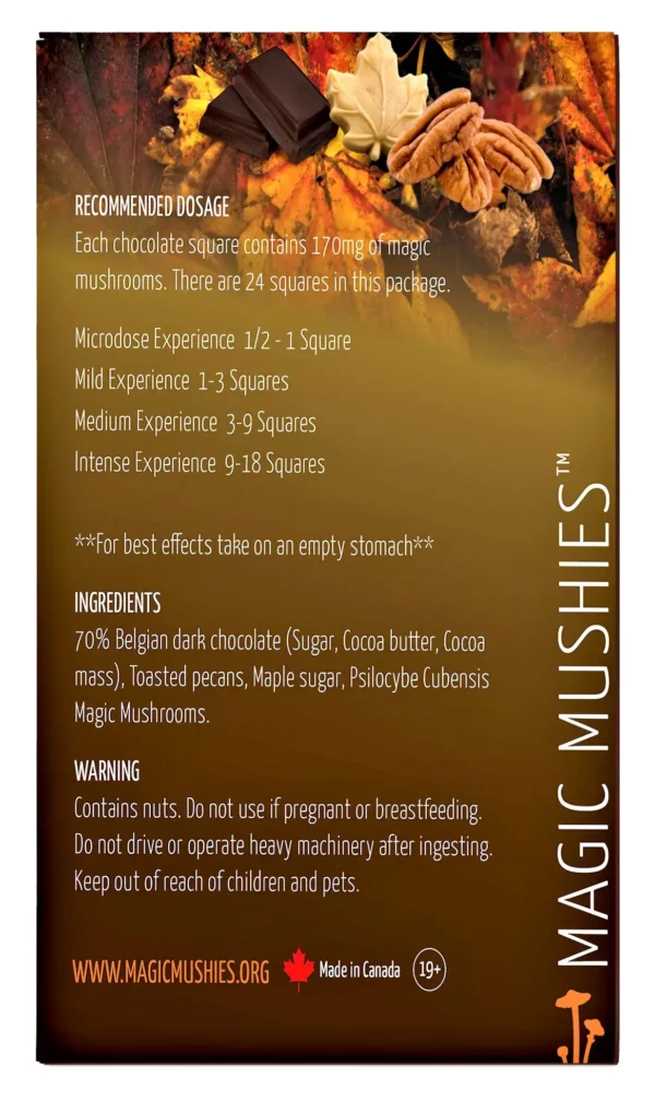 Magic Mushroom Maple Pecan Dark Chocolate Bar 4000mg - Image 3