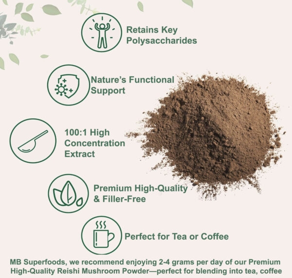Reishi Mushroom Extract (100 Grams Powder) - Image 2